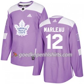 Toronto Maple Leafs Patrick Marleau 12 Adidas 2017-2018 Purper Fights Cancer Practice Authentic Shirt - Mannen